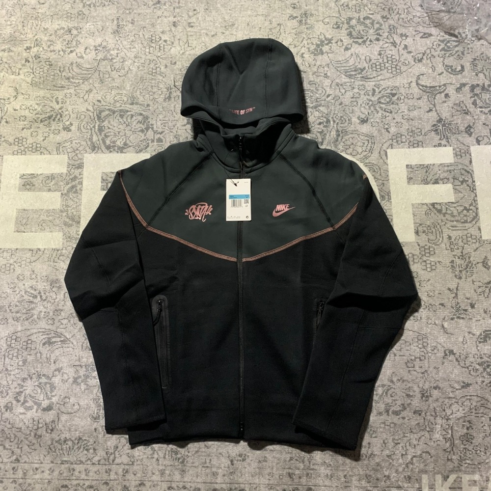 Nike Tech Fleece Life of Syn Hoodie Mens Size M Black Pink HQ3748-010 NEW